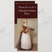 INVITATION CHOCOLAT FONDUE DÎNER FÊTE (Devant / Derrière)