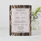 Invitation Chocolat Gold Faille Floral Mariage (Debout devant)