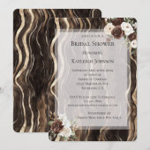 Invitation Chocolat Gold filme la Fête des mariées florale (Devant / Derrière)