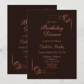 Invitation Chocolat Gold Floral Leaf Anniversaire Dîner Invit (Devant / Derrière)