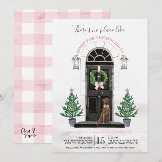 Invitation Chocolat Lab Labrador Retriever Fête (Devant / Derrière)