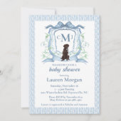 Invitation Chocolat Labrador Monogramme Baby shower Invitatio (Devant)