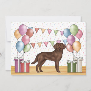 Invitation Chocolat Labrador Retriever Chien coloré Anniversa