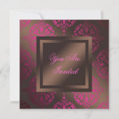 Invitation Chocolat marron fuchsia Fête (Devant)