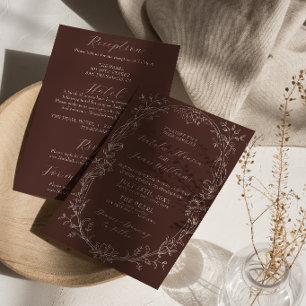 Invitation Chocolat Marron Tout En Un Mariage Argent Familial