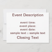 Invitation Chocolat mexicain (Dos)