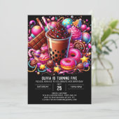 Invitation Chocolat mignon Candyland Digital Anniversaire (Debout devant)