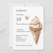 Invitation Chocolat Mocha Vanilla Ice Cream Cone Anniversaire (Devant)