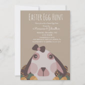 Invitation Chocolat Oeufs de Pâques Chasse aux oeufs de lapin (Devant)