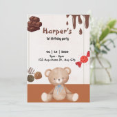 Invitation Chocolat, ours et bonbons (Debout devant)