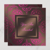 Invitation Chocolat rose chaud Brown (Devant / Derrière)