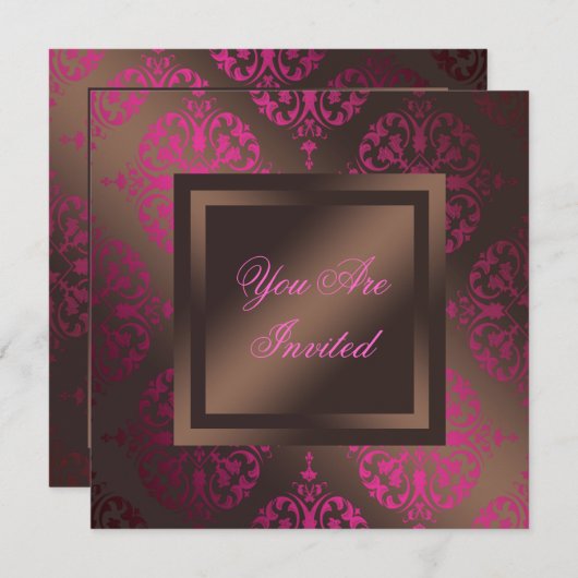 Invitation Chocolat rose chaud Brown (Devant / Derrière)