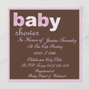 Invitation Chocolat Rose Douche
