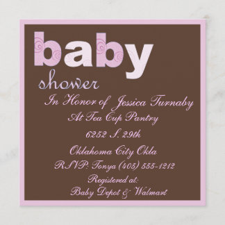 Invitation Chocolat Rose Douche