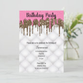 INVITATION CHOCOLAT ROSE GÂTEAU TUFTED TOUTE OCCASION ANNIVER (Debout devant)