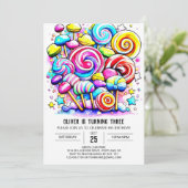 Invitation Chocolat Sucré de Bohême Anniversaire (Debout devant)