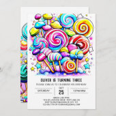 Invitation Chocolat Sucré de Bohême Anniversaire (Devant / Derrière)