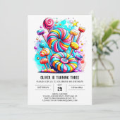 Invitation Chocolat sucré personnalisé modifiable Anniversair (Debout devant)