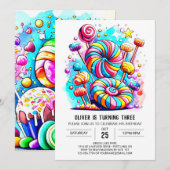 Invitation Chocolat sucré personnalisé modifiable Anniversair (Devant / Derrière)