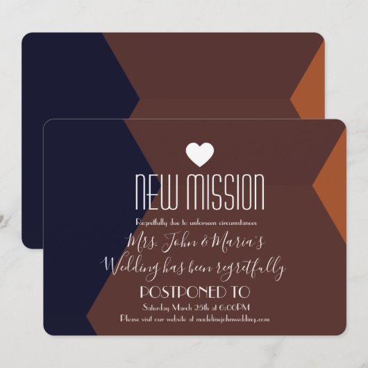 Invitation Chocolat Terracotta Nouvelle mission report (Devant / Derrière)