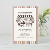 Invitation Chocolate Brown Bebe Cafe | bébé en préparation |  (Debout devant)