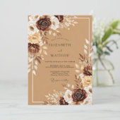 Invitation Chocolate Brown Rustic Harvest Wedding (Debout devant)