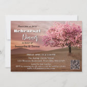Invitation Chocolate Cherry Blossom Rehearsal Dinner (Devant)