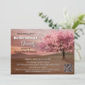 Invitation Chocolate Cherry Blossom Rehearsal Dinner (Debout devant)