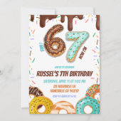 Invitation Chocolate Donut 67 Boy Birthday party (Devant)