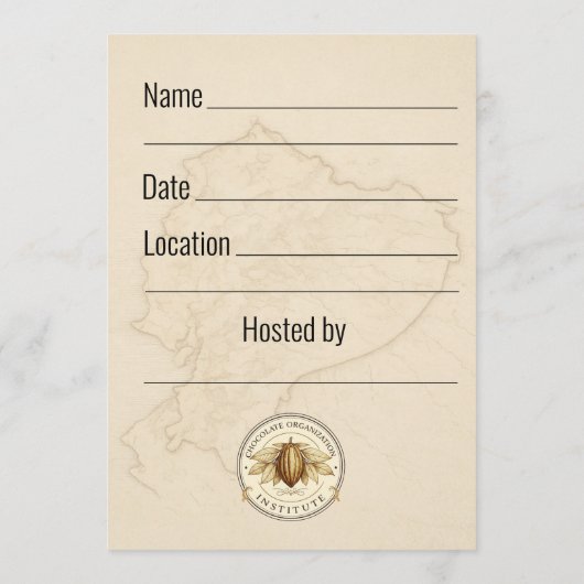 Invitation Chocolate Tasting Notes Professional Format Card (Dos)