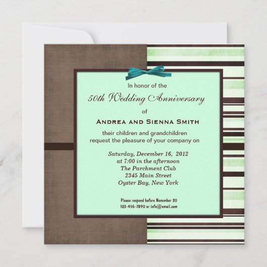 Invitation ChocoMint 50e anniversaire de mariage (Devant)