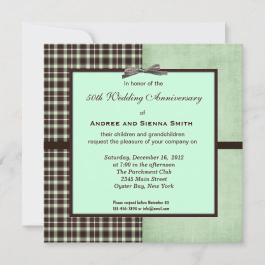 Invitation ChocoMint 50e anniversaire de mariage (Devant)
