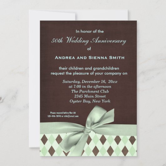 Invitation ChocoMint Mariage Anniversaire (Devant)