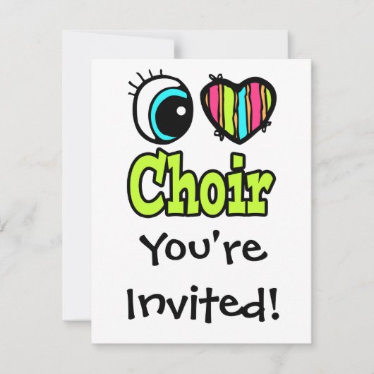 Invitation Chœur I Love Bright Eye Heart (Devant)