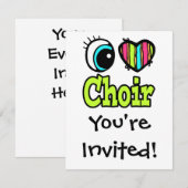 Invitation Chœur I Love Bright Eye Heart (Devant / Derrière)