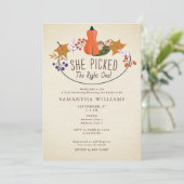 Invitation Choisi le bon - Citrouille d'automne Fête des mari (Debout devant)