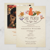 Invitation Choisi le bon - Citrouille d'automne Fête des mari (Devant / Derrière)