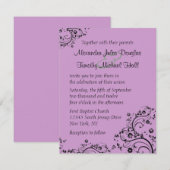 Invitation Choisir une couleur de dos tourbillons floraux fai (Devant / Derrière)