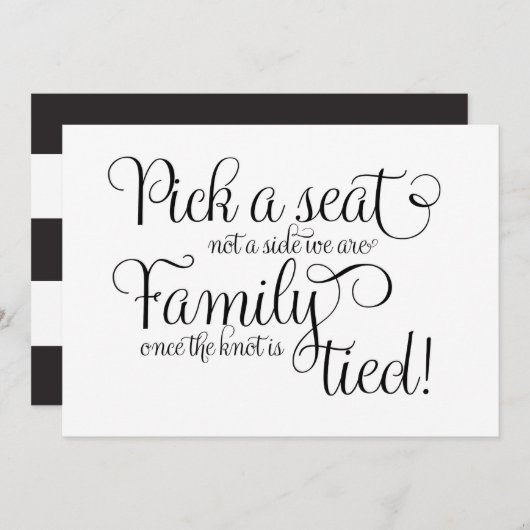Invitation Choisissez un siège et non un camp nous sommes une (Devant / Derrière)