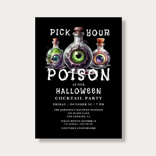 Invitation Choisissez Votre Boisson Cocktail Party Halloween
