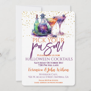 Invitation Choisissez votre poison Halloween
