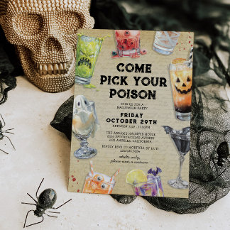 Invitation Choisissez Votre Poison Halloween Adulte