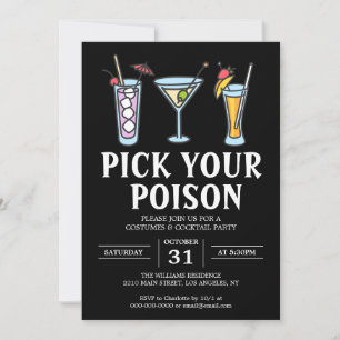 Invitation Choisissez Votre Poison Halloween Cocktail Party A