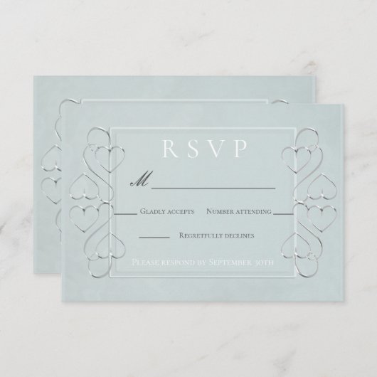 Invitation Choix de menu de réponse pour un mariage élégant b (Devant / Derrière)
