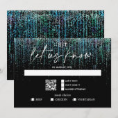 Invitation Choix de repas code QR Moderne RSVP Arête vive Tur (Devant / Derrière)
