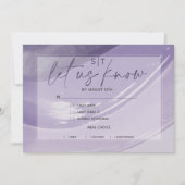 Invitation Choix de repas moderne aux tons de prune RSVP coup (Devant)