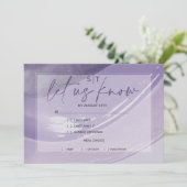 Invitation Choix de repas moderne aux tons de prune RSVP coup (Debout devant)