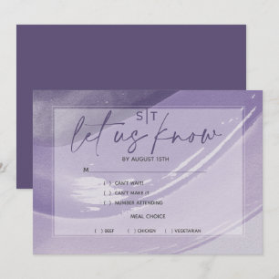 Invitation Choix de repas moderne aux tons de prune RSVP coup