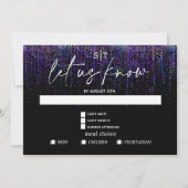 Invitation Choix de repas moderne RSVP Edgy Parties scintilla (Devant)