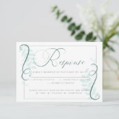 Invitation Choix de repas RSVP | Accents Jade Feuilles de Min (Debout devant)
